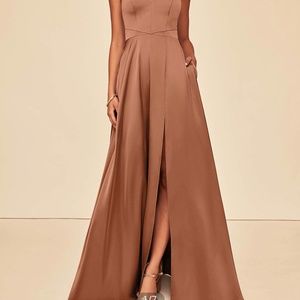 Azazie Ceria Bronzer Dress Size 4